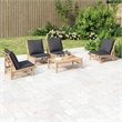vidaXL Bamboo Garden Lounge Set in Gray/Natural