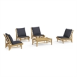 vidaXL Bamboo Garden Lounge Set in Gray/Natural