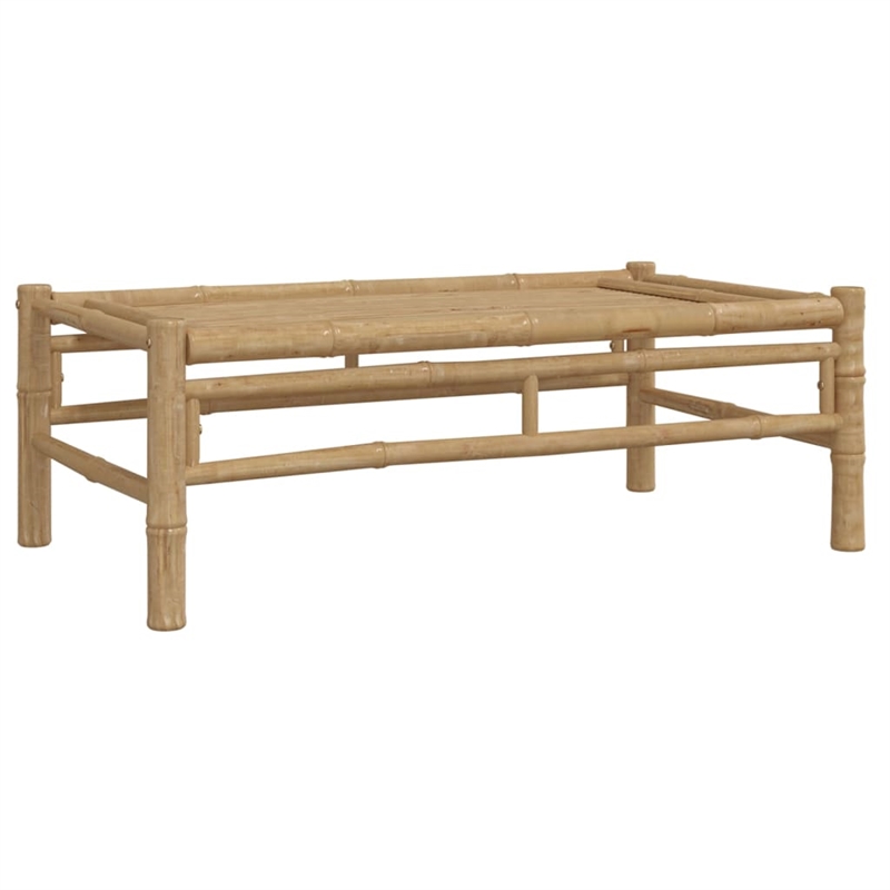 vidaXL 3 Piece Bamboo Small Garden Lounge Set in White/Cream
