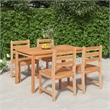 vidaXL 5 Piece Wood Dining Set in Natural