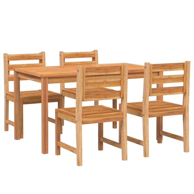 vidaXL 5 Piece Wood Dining Set in Natural