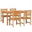 vidaXL 5 Piece Wood Dining Set in Natural