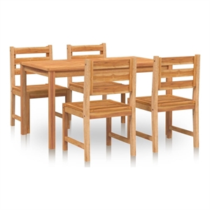 vidaXL 5 Piece Wood Dining Set in Natural