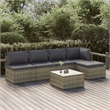 vidaXL 6 Piece Steel Garden Lounge Set in Gray