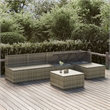 vidaXL 6 Piece Steel Garden Lounge Set in Gray