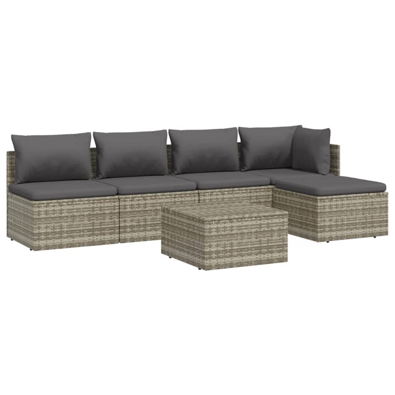 vidaXL 6 Piece Steel Garden Lounge Set in Gray