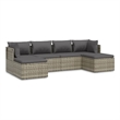 vidaXL 6 Piece Steel Garden Lounge Set in Gray