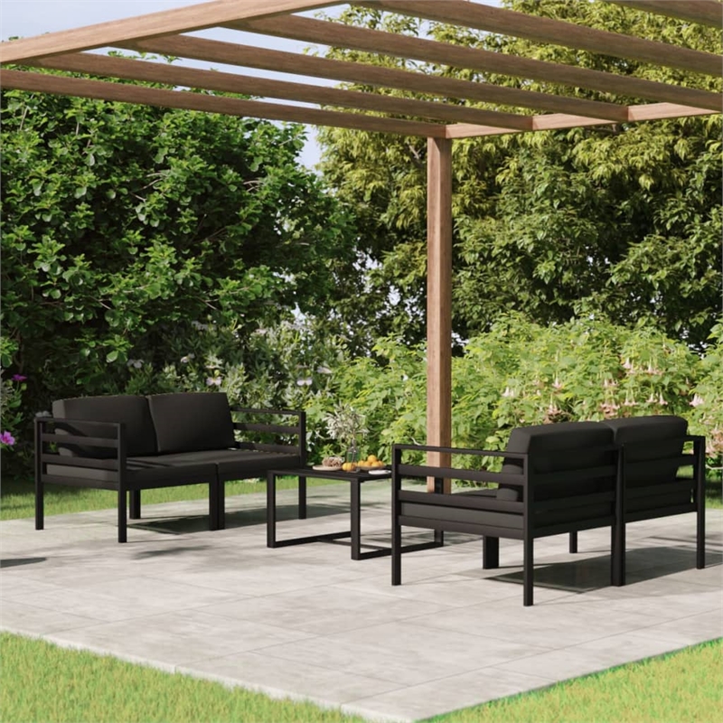 vidaXL 5 Piece Medium Lounge Set in Anthracite