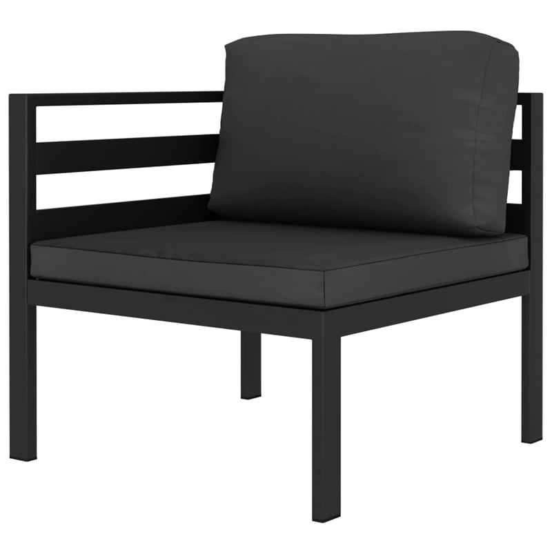 vidaXL 8 Piece Aluminum Large Garden Lounge Set in Anthracite