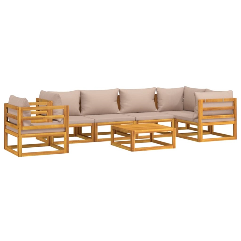 vidaXL 7 Piece Solid Acacia Wood Garden Lounge Set