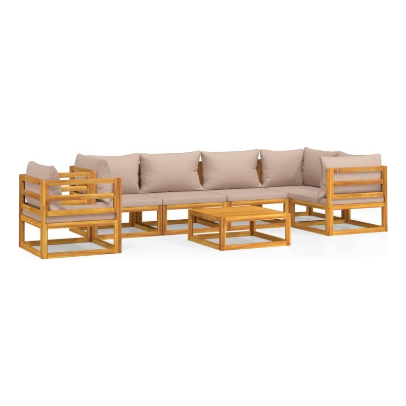 vidaXL 7 Piece Solid Acacia Wood Garden Lounge Set