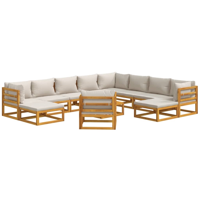 vidaXL 12 Piece Solid Acacia Wood Garden Lounge Set