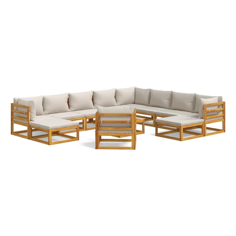 vidaXL 12 Piece Solid Acacia Wood Garden Lounge Set