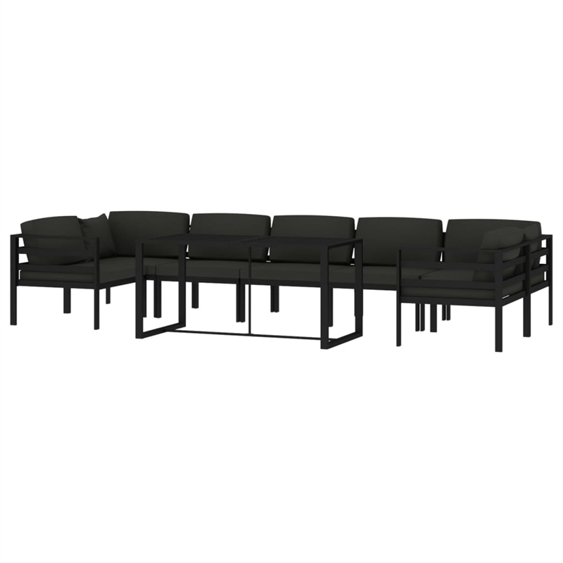 vidaXL 8 Piece Aluminum Large Garden Lounge Set