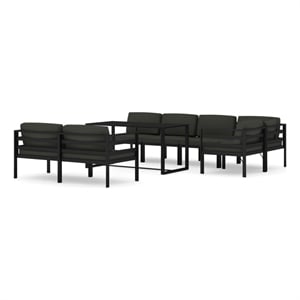 vidaXL 8 Piece Aluminum Standard Garden Lounge Set in Anthracite