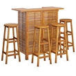 vidaXL 5 Piece Solid Acacia Wood Standard Bar Set in Natural