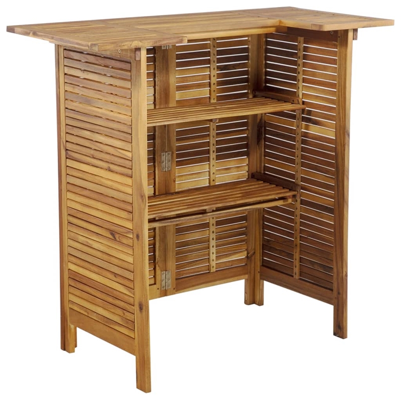 vidaXL 5 Piece Solid Acacia Wood Standard Bar Set in Natural