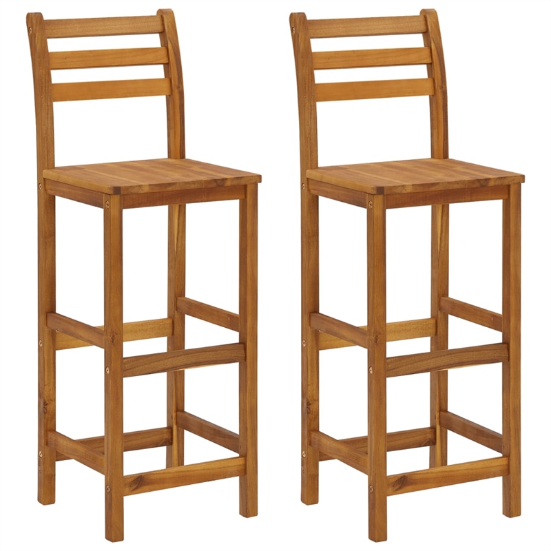 vidaXL Solid Acacia Wood Medium Bar Set in Natural