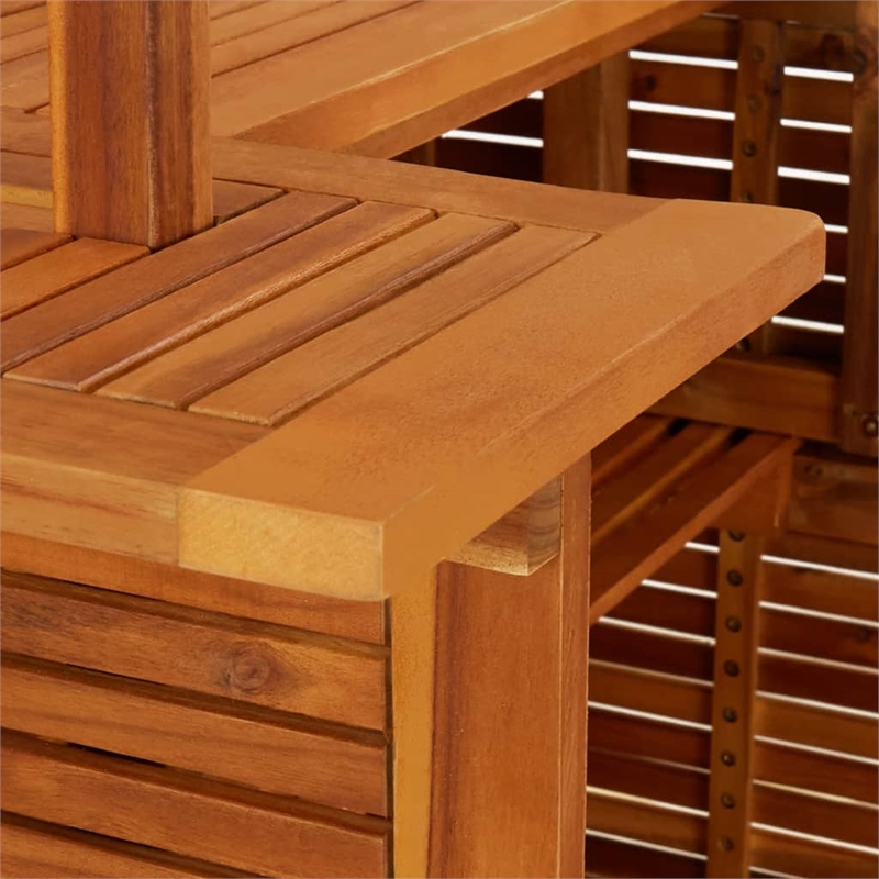 vidaXL 5 Piece Solid Acacia Wood Medium Bar Set