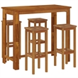 vidaXL 5 Piece Solid Acacia Wood Bar Set in Natural