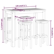 vidaXL 5 Piece Solid Acacia Wood Bar Set in Natural