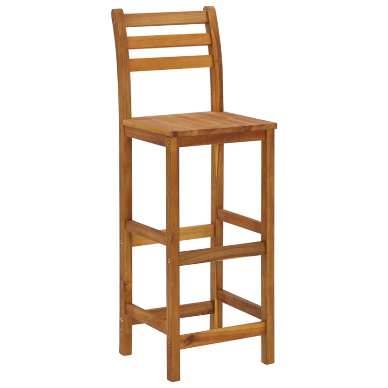 vidaXL Solid Acacia Wood Small Bar Set in Natural