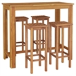 vidaXL 5 Piece Solid Acacia Wood Standard Bar Set in Natural