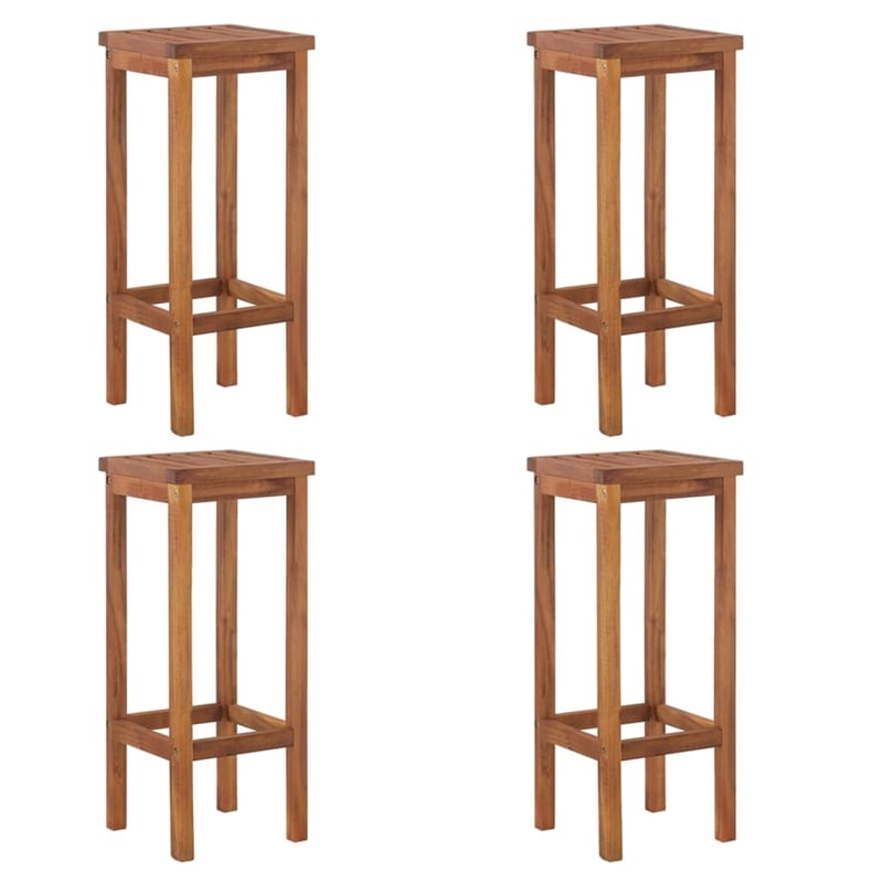 vidaXL 5 Piece Solid Acacia Wood Standard Bar Set in Natural