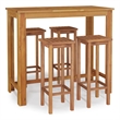 vidaXL 5 Piece Solid Acacia Wood Standard Bar Set in Natural