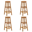 vidaXL 5 Piece Solid Acacia Wood Bar Set in Natural