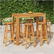 vidaXL 7 Piece Solid Acacia Wood Bar Set in Natural