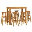 vidaXL 7 Piece Solid Acacia Wood Bar Set in Natural