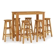 vidaXL 7 Piece Solid Acacia Wood Bar Set in Natural