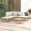 vidaXL 6 Piece Bamboo Garden Lounge Set in Gray