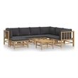 vidaXL 8 Piece Bamboo Large Garden Lounge Set in Gray