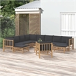 vidaXL Bamboo Garden Lounge Set in Gray/Natural