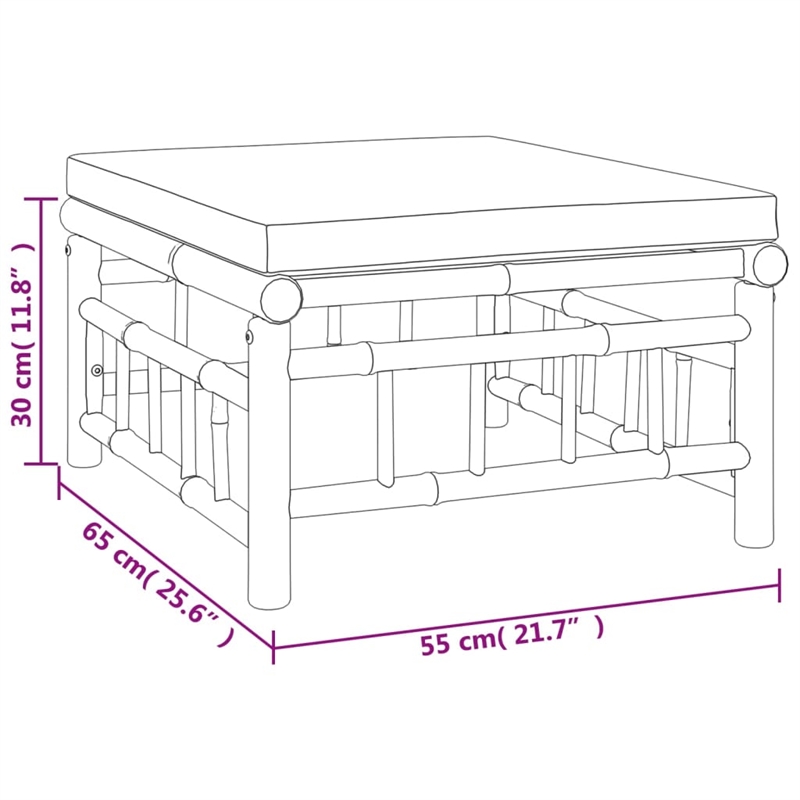 vidaXL Bamboo Garden Lounge Set in Gray/Natural