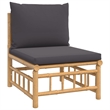vidaXL Bamboo Garden Lounge Set in Gray/Natural