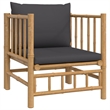vidaXL Bamboo Garden Lounge Set in Gray/Natural