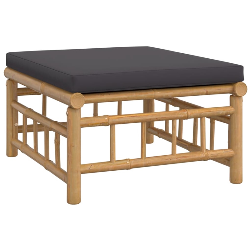 vidaXL Bamboo Garden Lounge Set in Gray/Natural