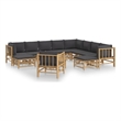 vidaXL Bamboo Garden Lounge Set in Gray/Natural