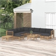 vidaXL 12 Piece Bamboo Garden Lounge Set in Gray