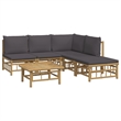vidaXL 6 Piece Bamboo Medium Garden Lounge Set in Gray
