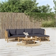 vidaXL 6 Piece Bamboo Garden Lounge Set in Gray/Natural