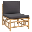 vidaXL 6 Piece Bamboo Garden Lounge Set in Gray/Natural