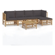 vidaXL 6 Piece Bamboo Garden Lounge Set in Gray/Natural