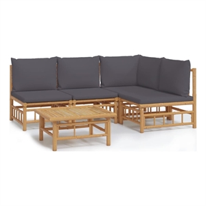 vidaXL 5 Piece Wood Garden Lounge Set in Gray