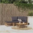 vidaXL 3 Piece Bamboo Garden Lounge Set in Gray