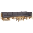 vidaXL 8 Piece Bamboo Garden Lounge Set in Gray