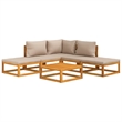 vidaXL 6 Piece Solid Acacia Wood Medium Garden Lounge Set